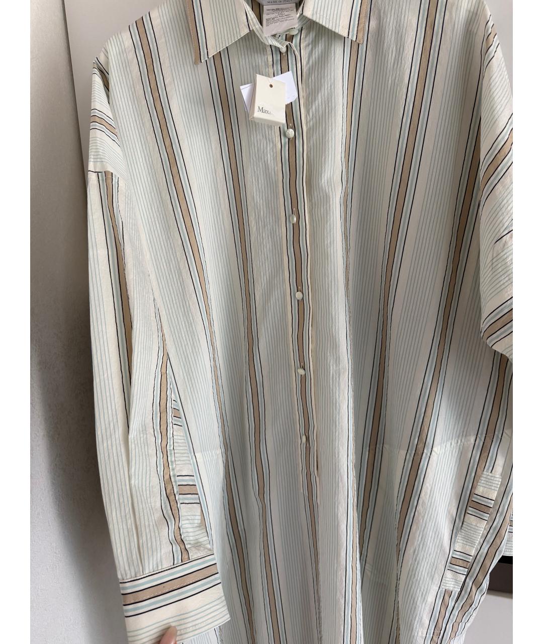 MAX MARA Бежевое хлопковое повседневное платье, фото 3