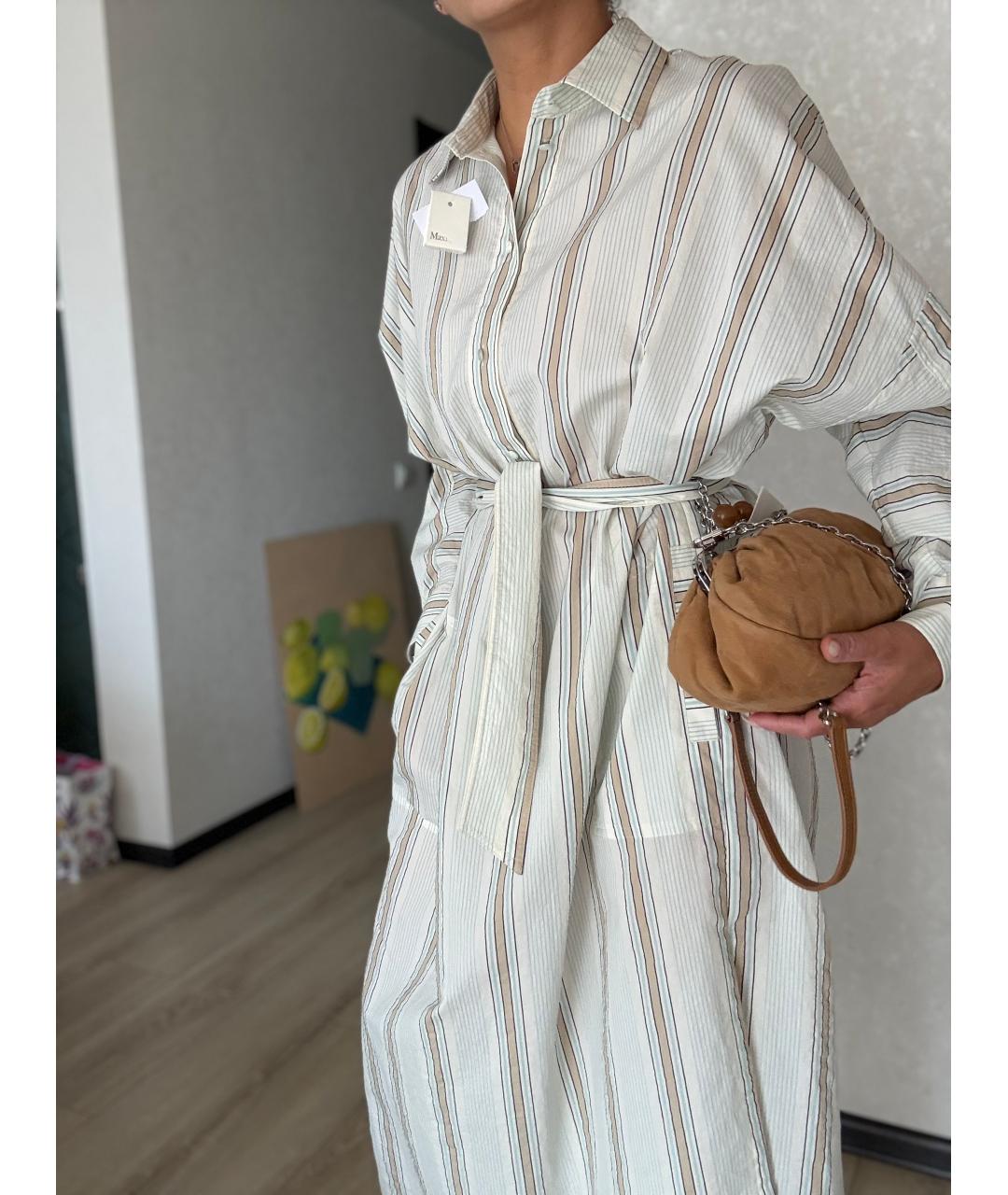 MAX MARA Бежевое хлопковое повседневное платье, фото 9