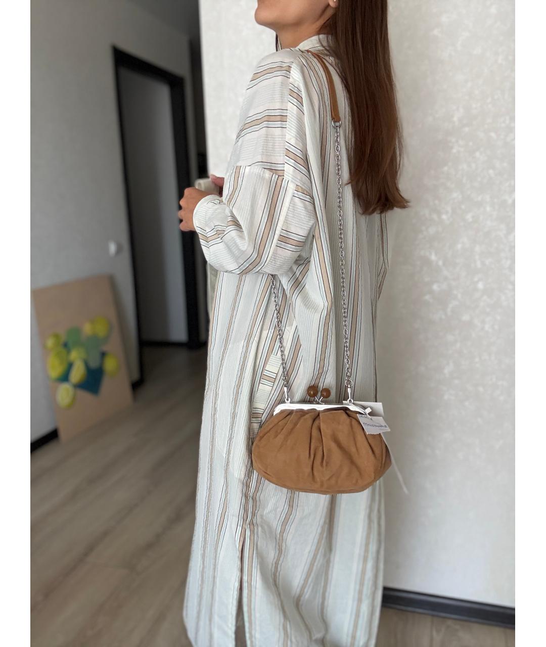MAX MARA Бежевое хлопковое повседневное платье, фото 2