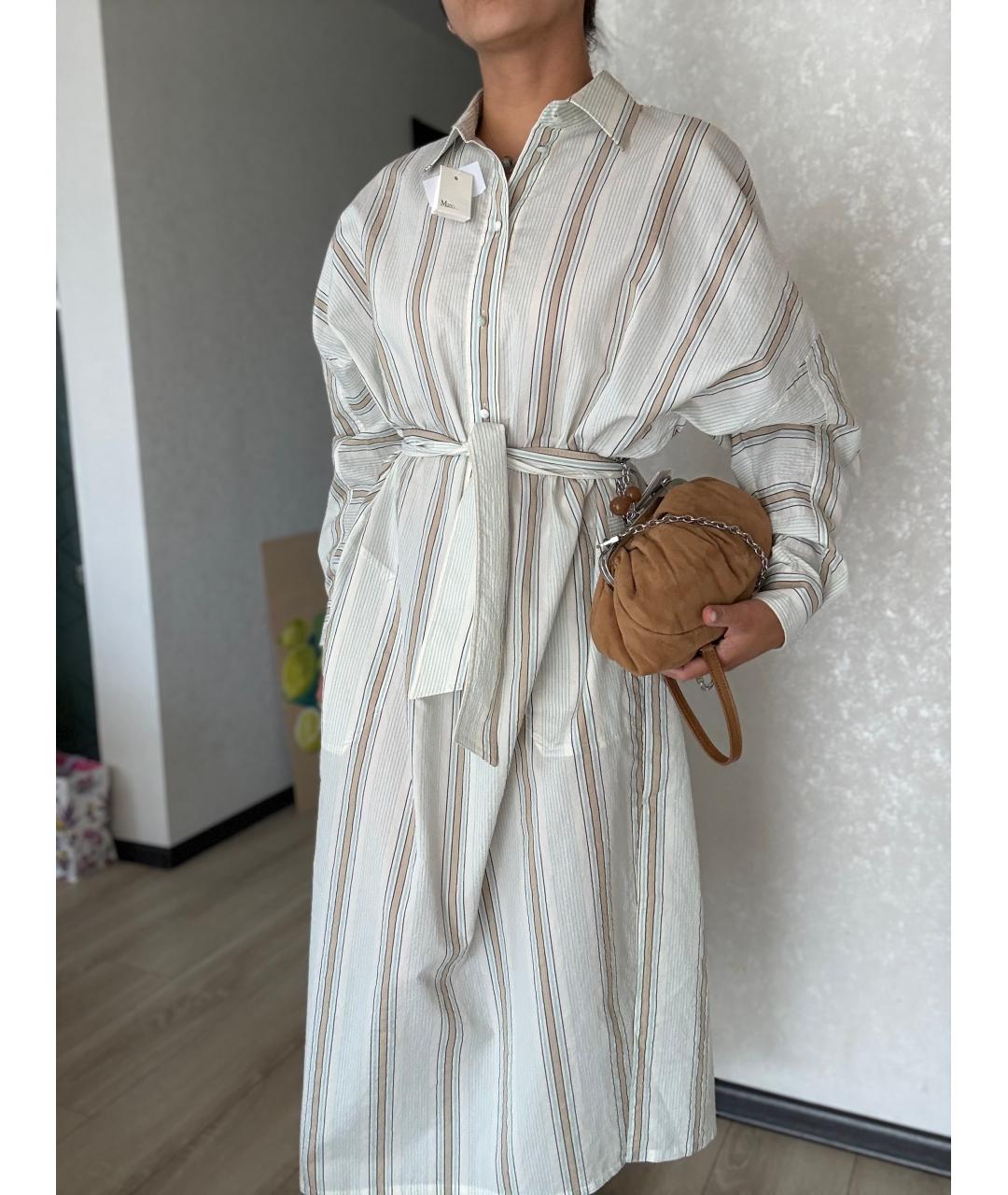 MAX MARA Бежевое хлопковое повседневное платье, фото 5