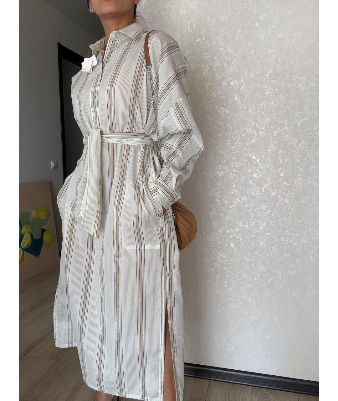 MAX MARA Бежевое хлопковое повседневное платье, фото 7