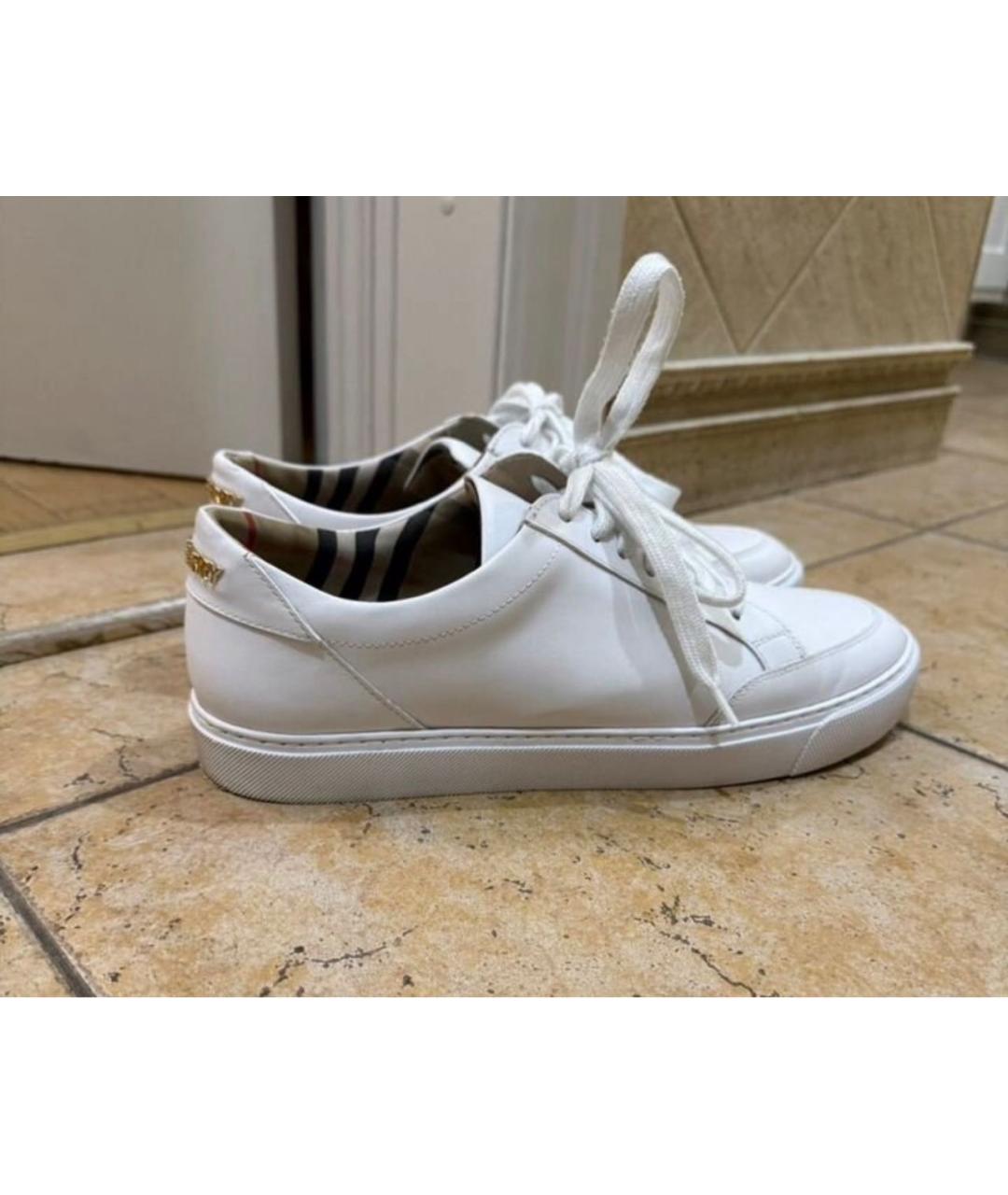 BURBERRY Белые кожаные кеды, фото 9