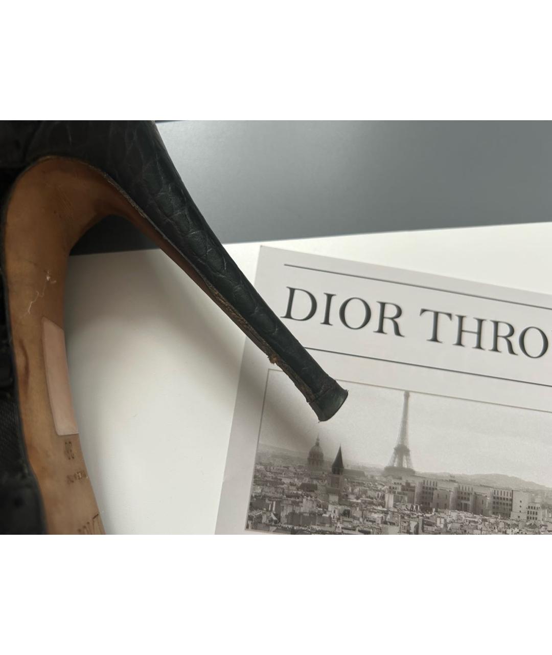 CHRISTIAN DIOR Черные кожаные ботильоны, фото 7