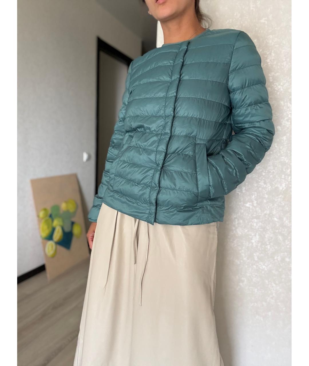 MAX MARA Бирюзовая полиэстеровая куртка, фото 8