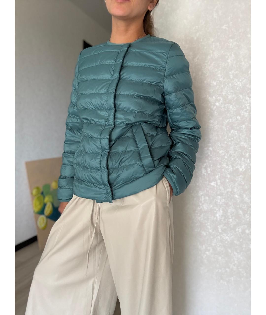 MAX MARA Бирюзовая полиэстеровая куртка, фото 9