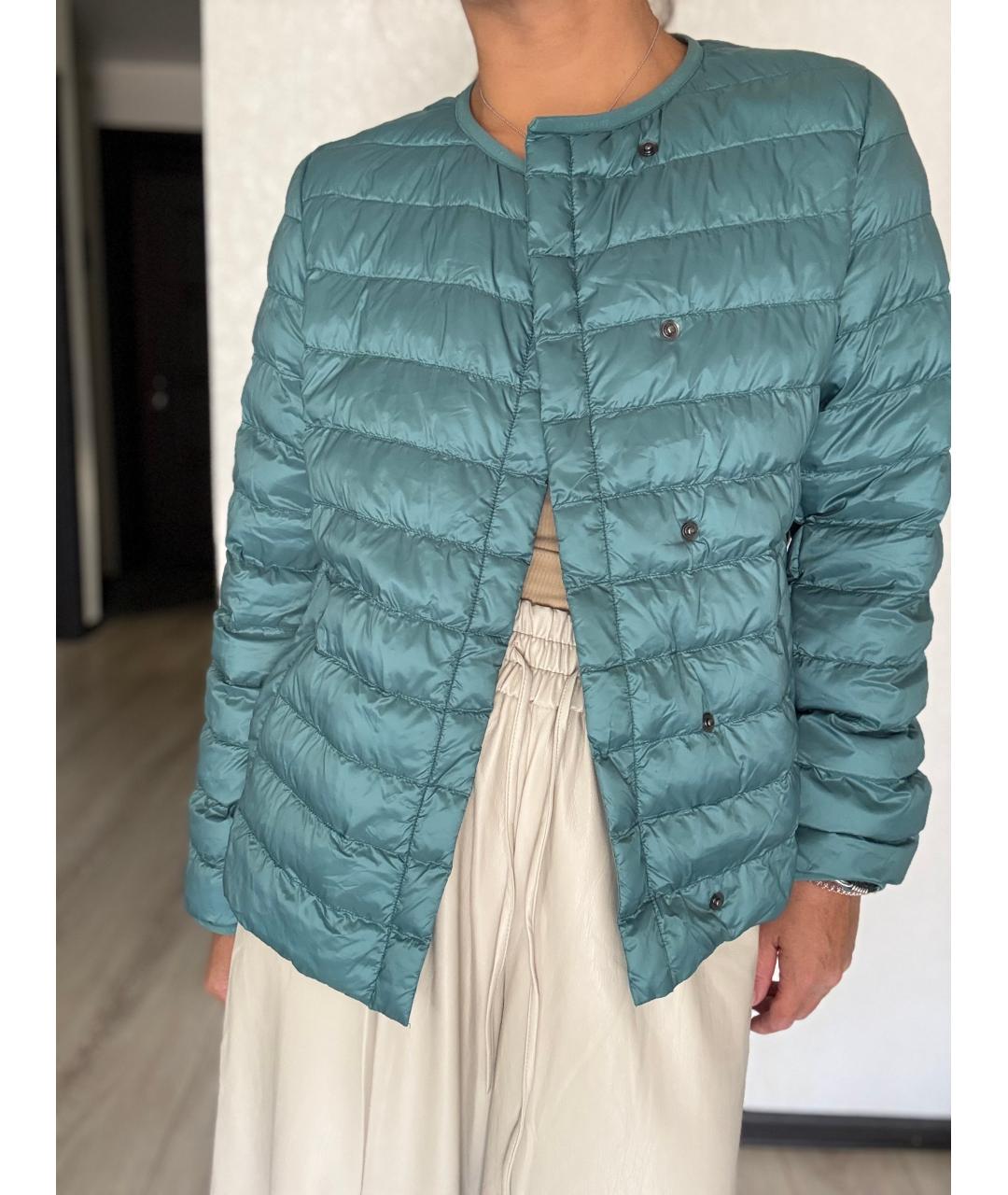 MAX MARA Бирюзовая полиэстеровая куртка, фото 3
