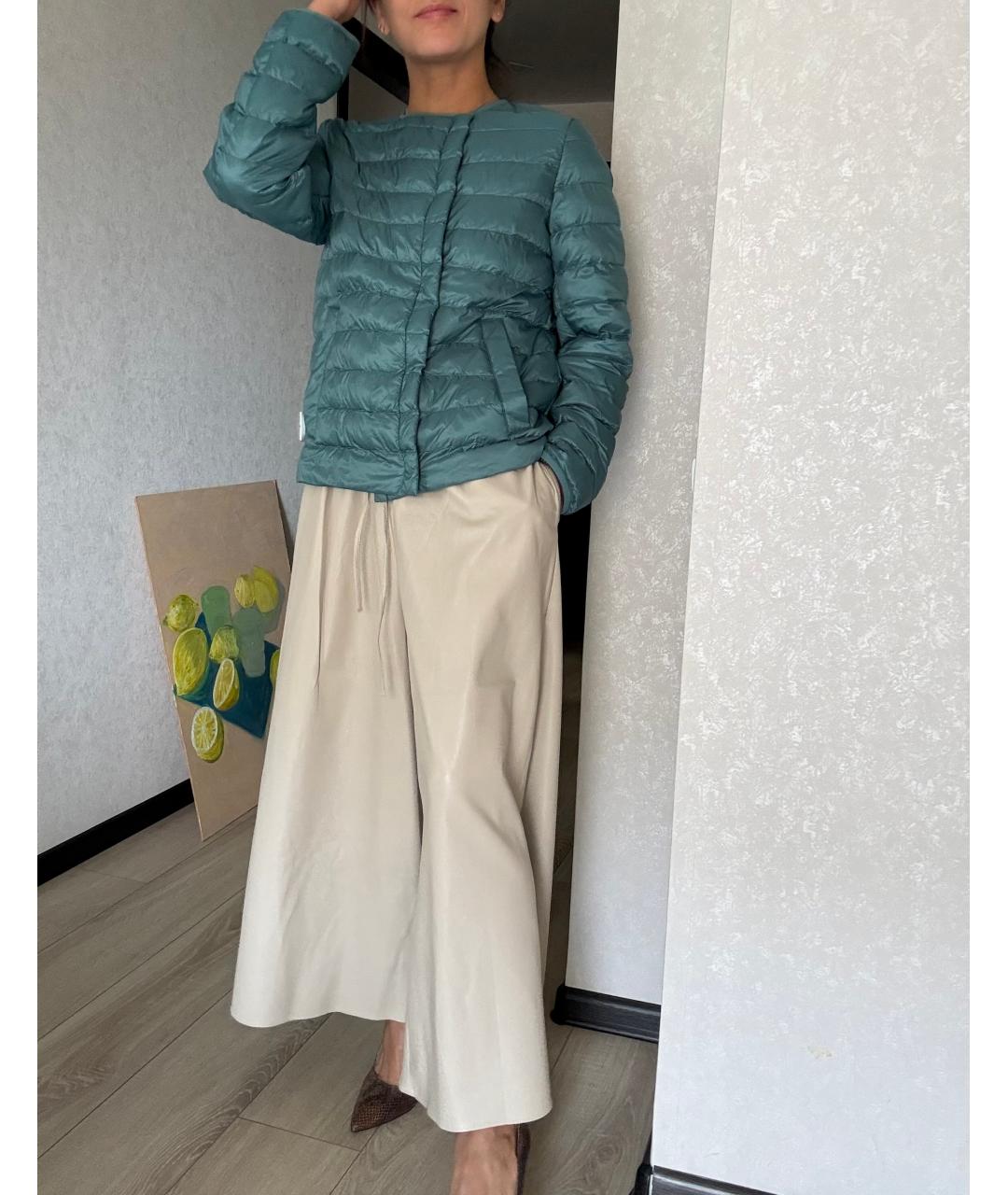 MAX MARA Бирюзовая полиэстеровая куртка, фото 6