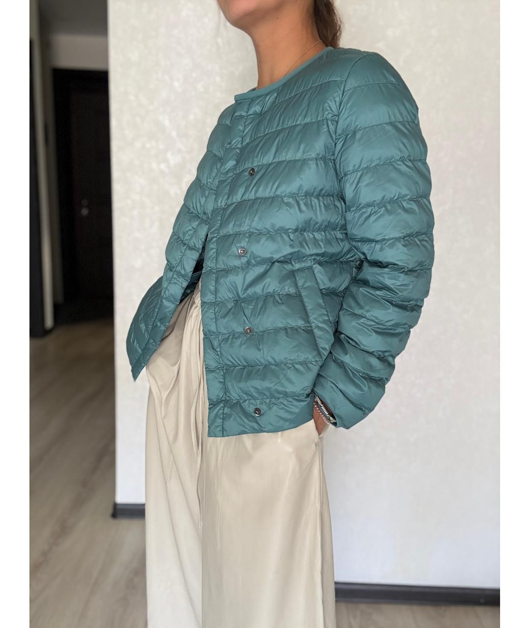 MAX MARA Бирюзовая полиэстеровая куртка, фото 4