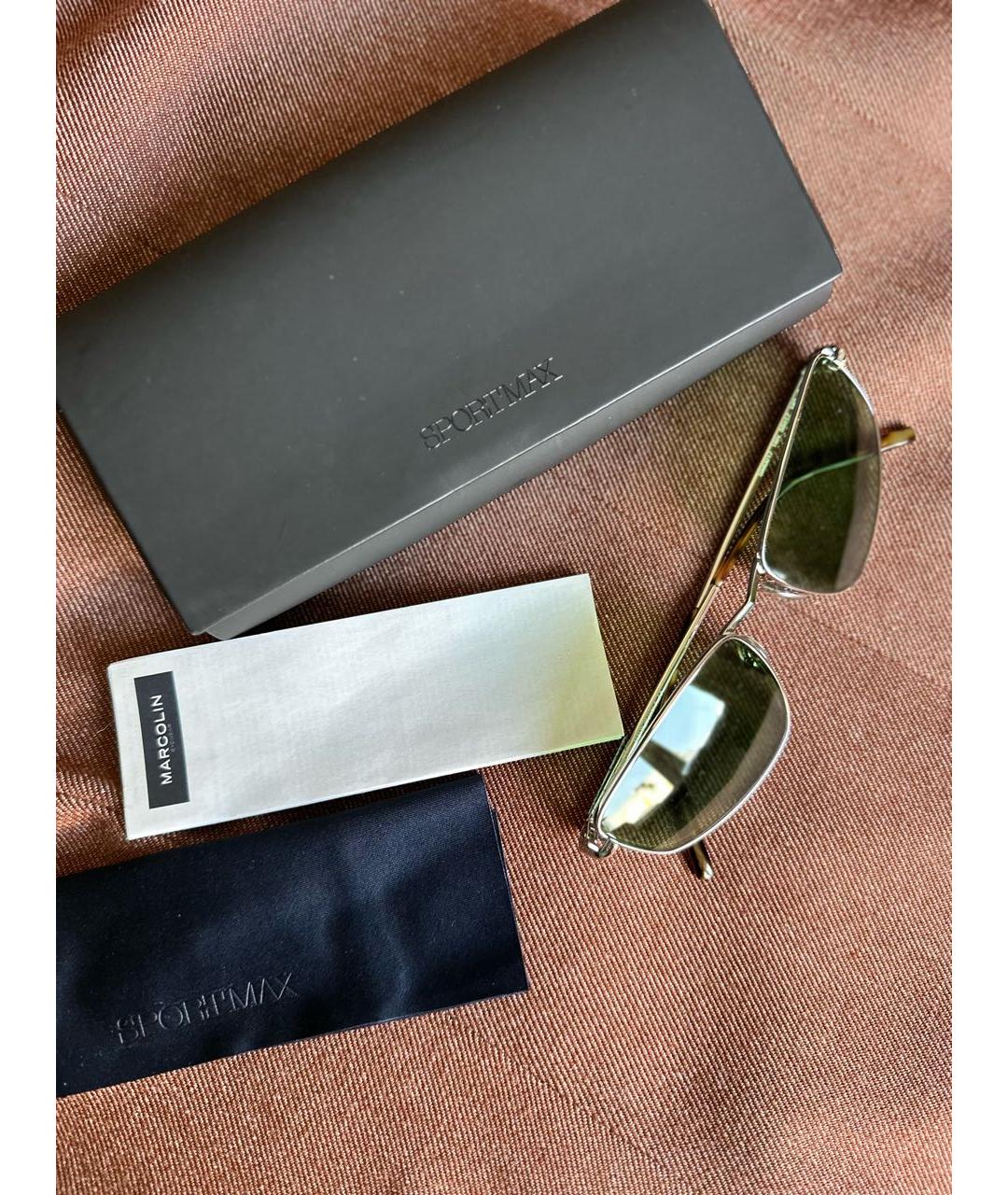 MAX MARA Антрацитовые пластиковые солнцезащитные очки, фото 2