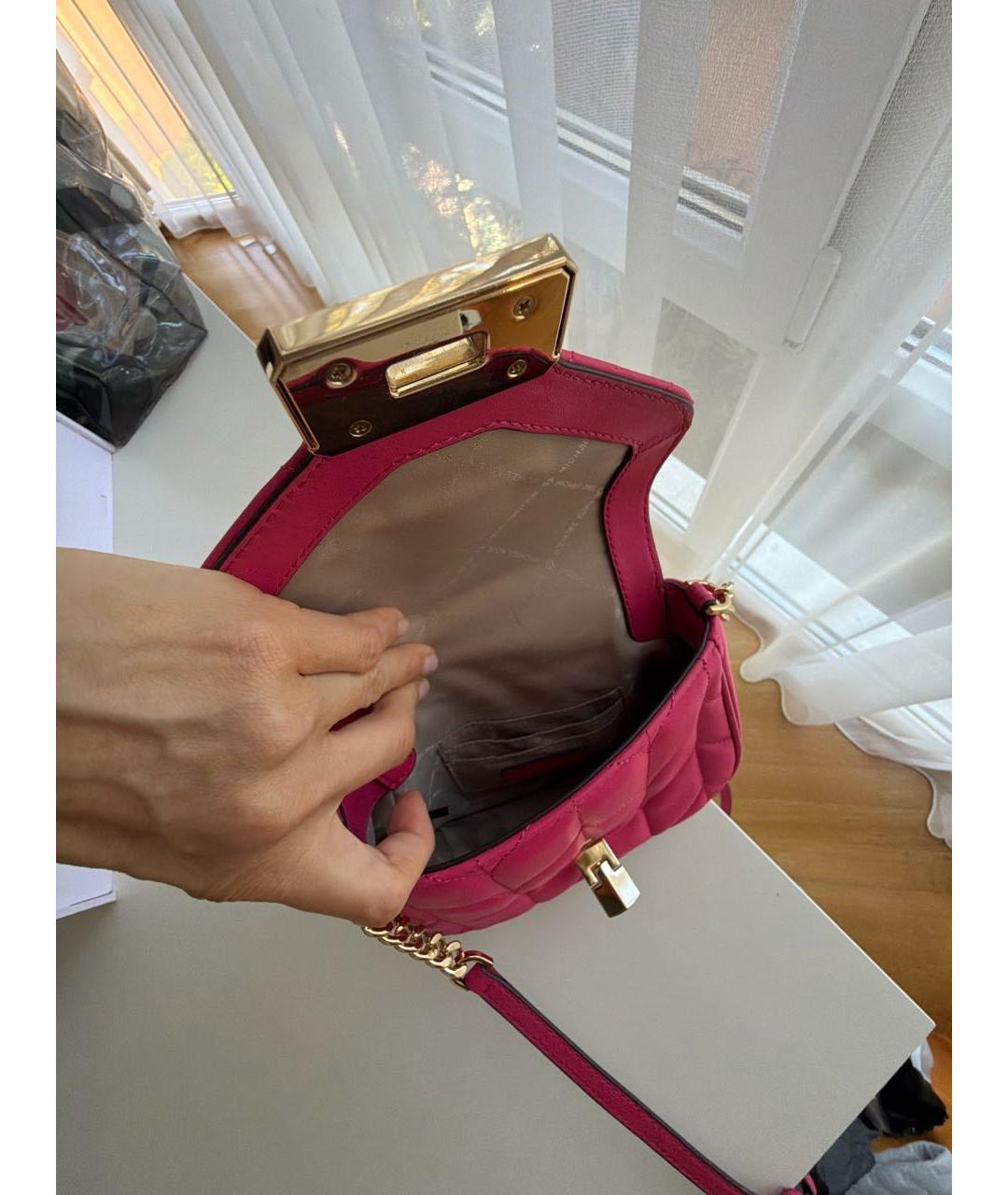 MICHAEL KORS Розовая сумка через плечо из искусственной кожи, фото 4