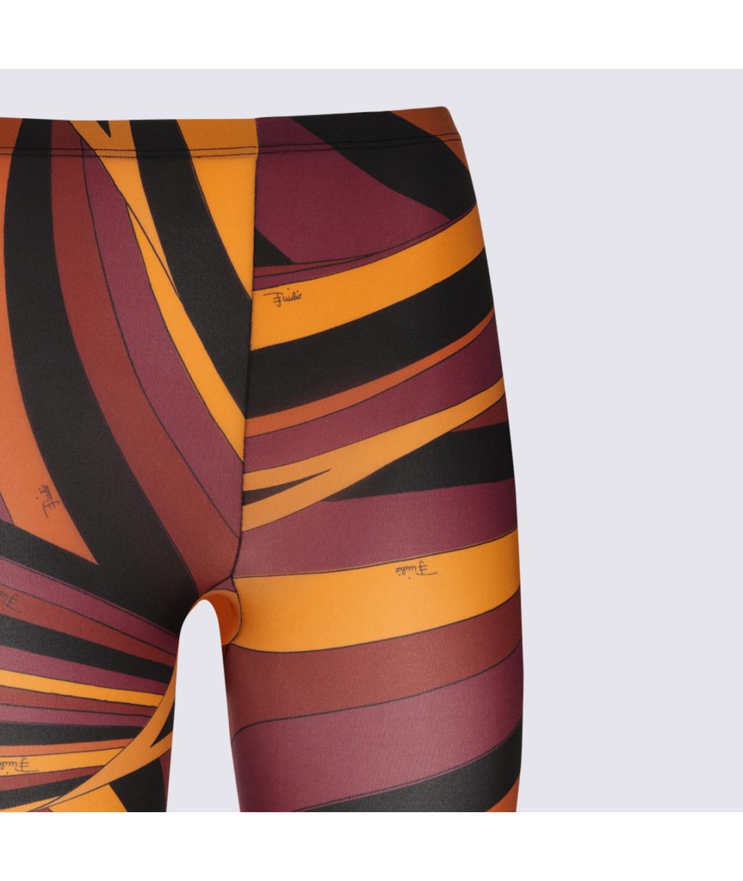 EMILIO PUCCI Бордовые полиамидовые леггинсы и велосипедки, фото 3