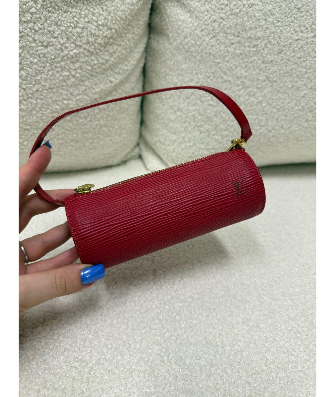 LOUIS VUITTON Красная кожаная сумка с короткими ручками, фото 3
