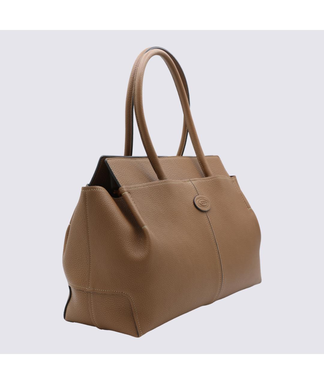 TOD'S Коричневая кожаная сумка тоут, фото 2