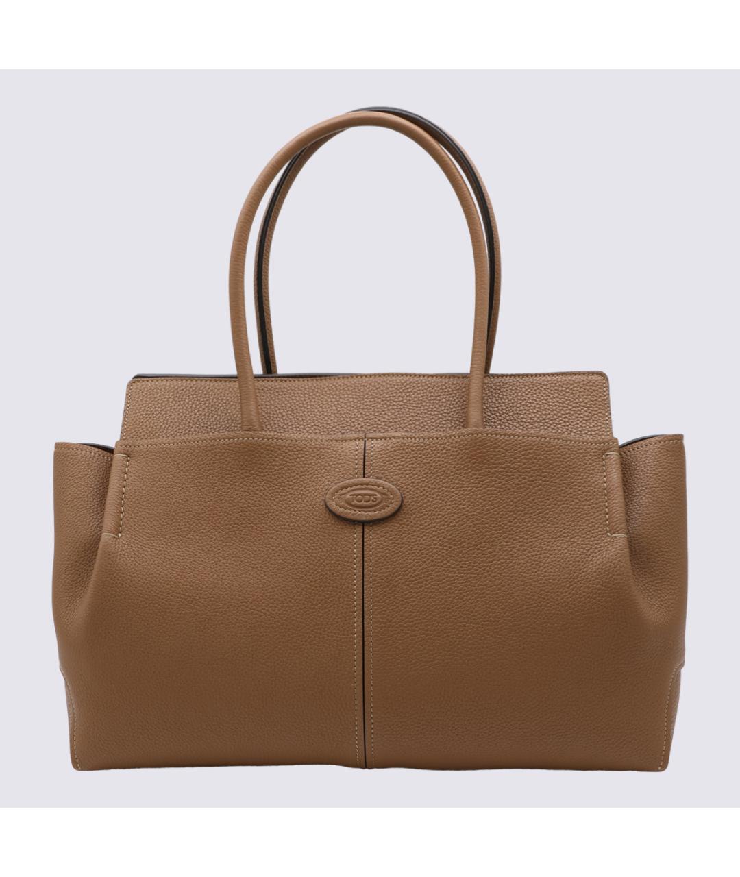 TOD'S Коричневая кожаная сумка тоут, фото 5