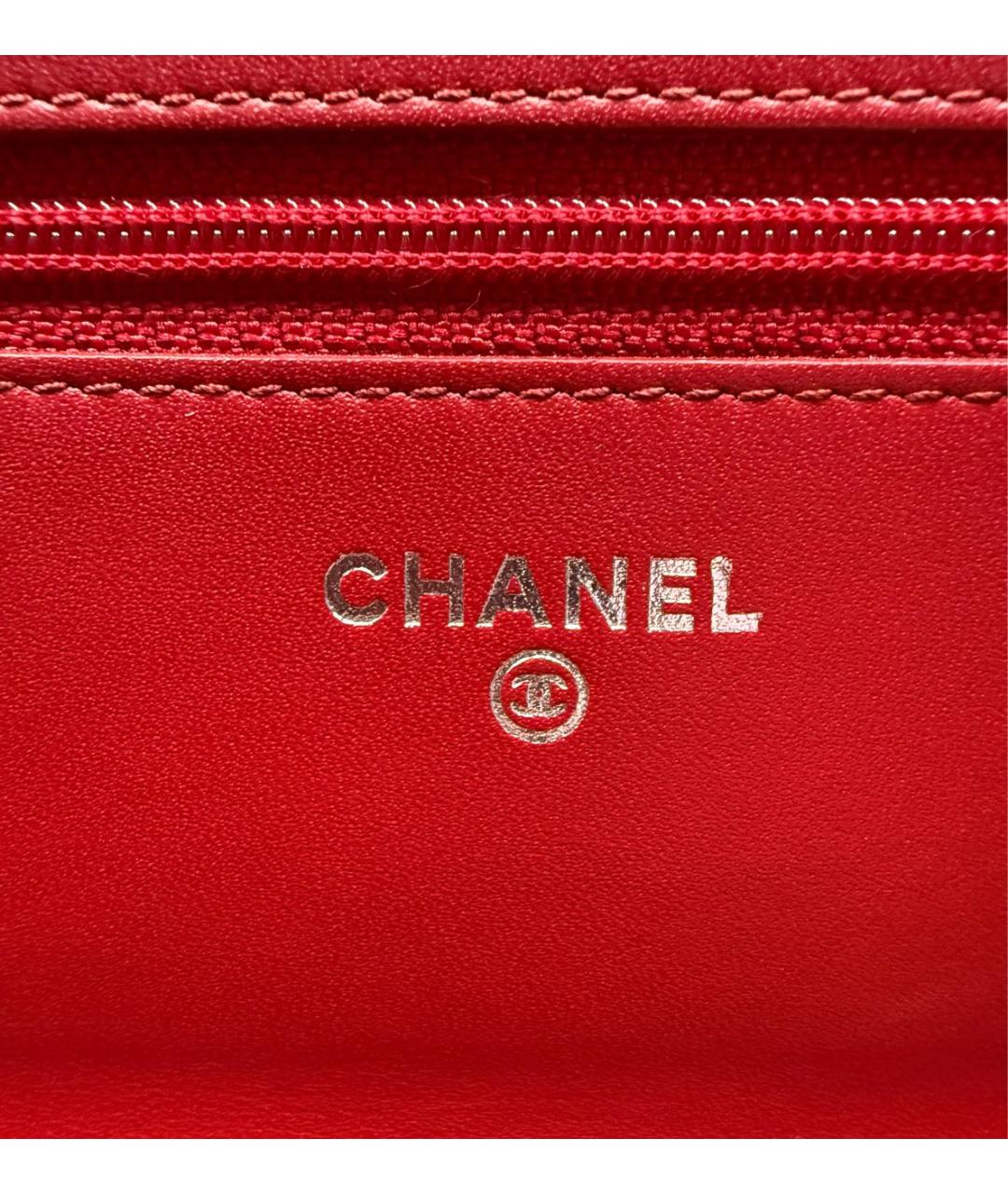 CHANEL Красная сумка через плечо из лакированной кожи, фото 7