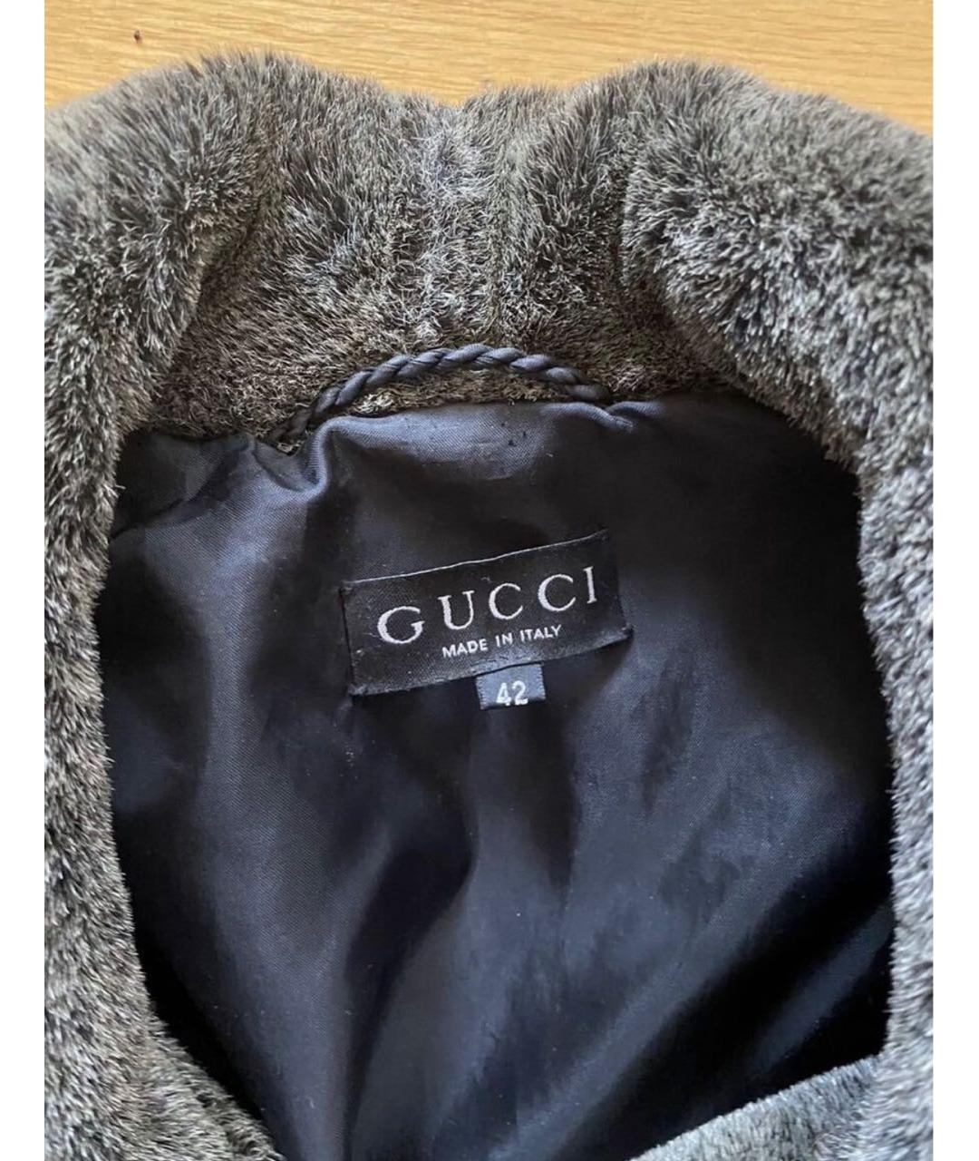 GUCCI Бежевое меховое пальто, фото 3