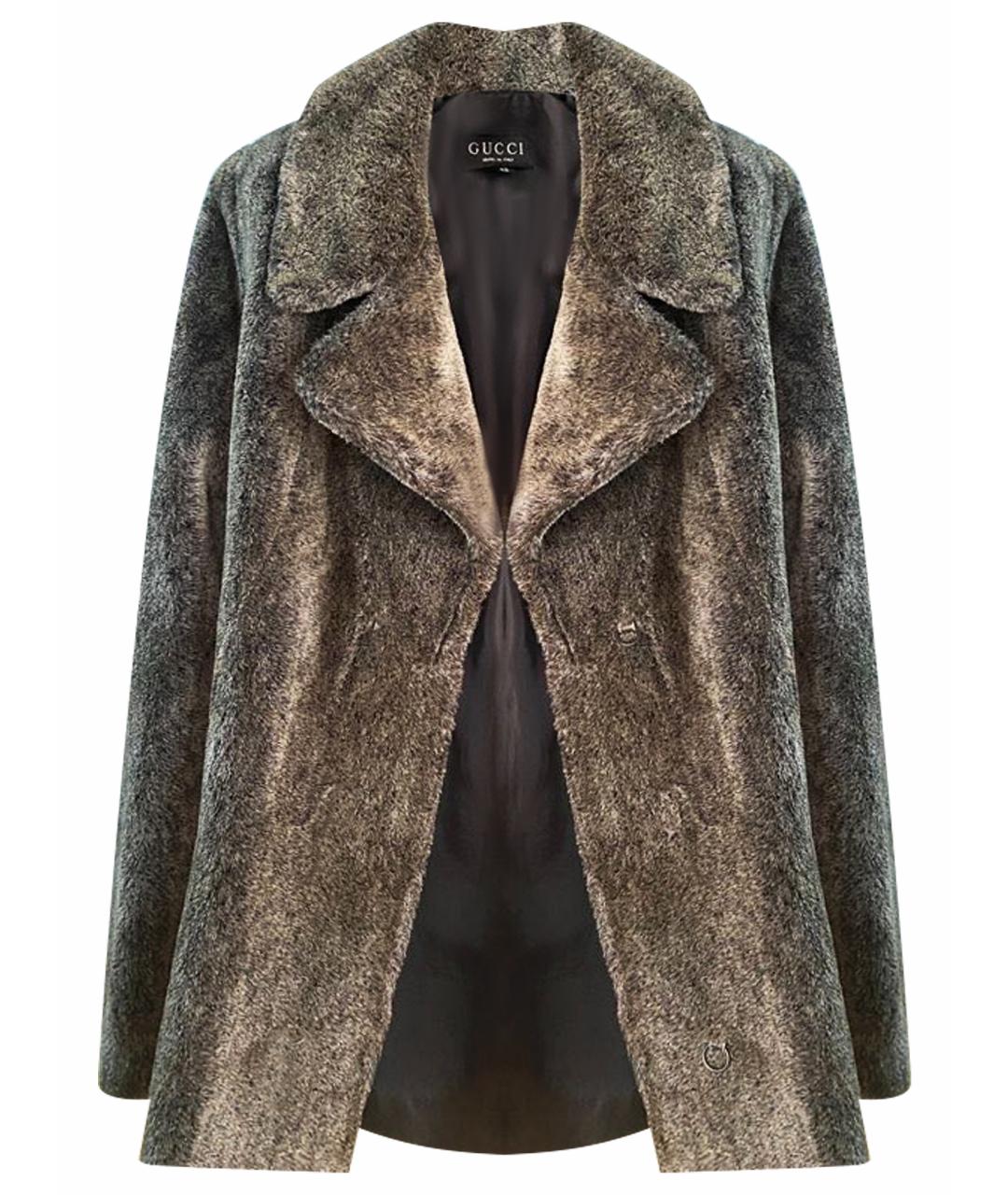 GUCCI Бежевое меховое пальто, фото 1