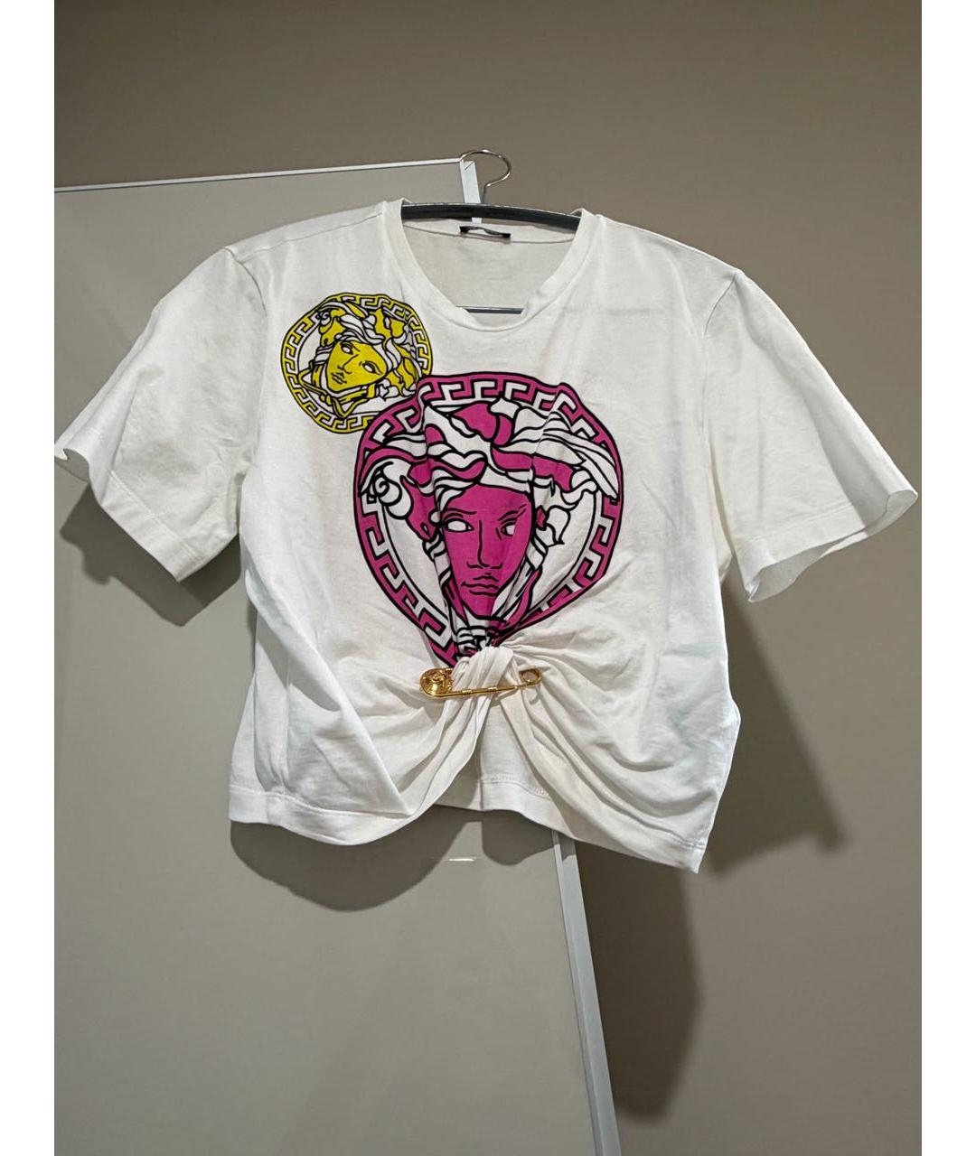 VERSACE Белая хлопковая футболка, фото 6