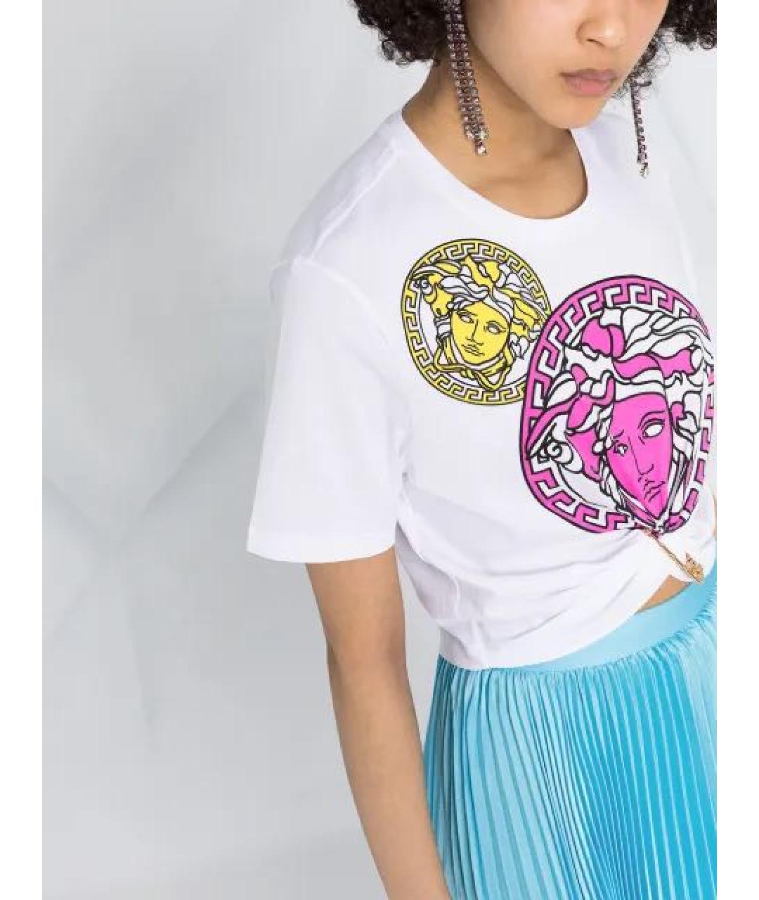 VERSACE Белая хлопковая футболка, фото 5