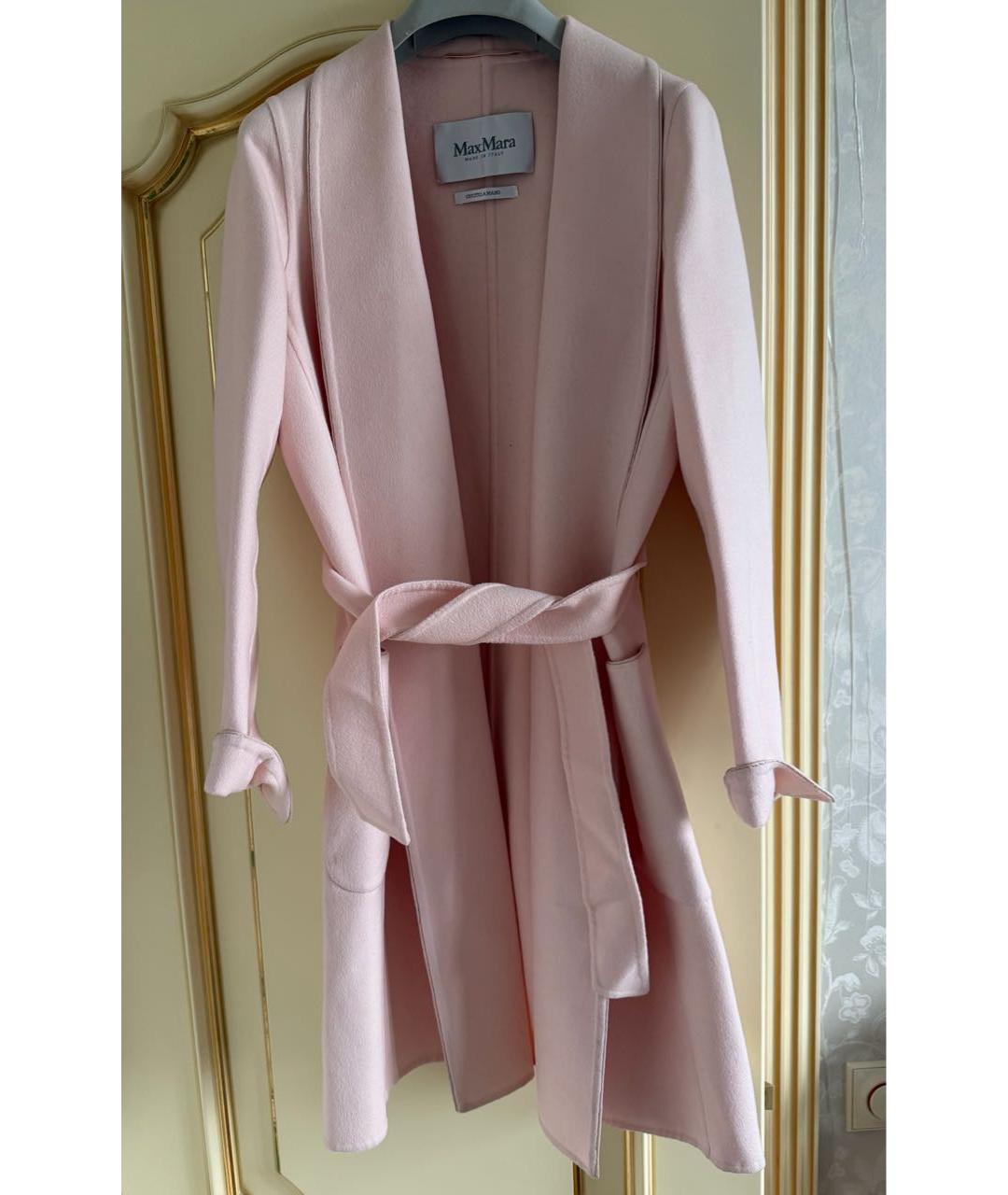 MAX MARA Розовое шерстяное пальто, фото 2