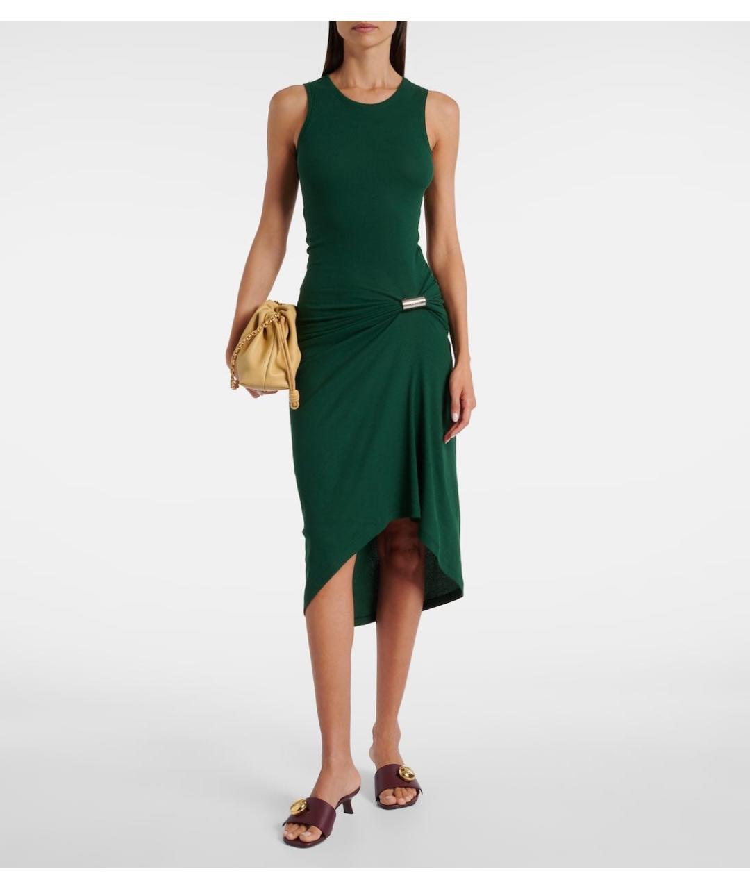 LOEWE Зеленое хлопко-эластановое платье, фото 6