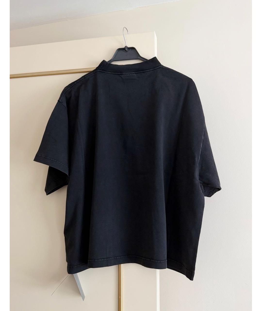 BALENCIAGA Черная хлопковая футболка, фото 3
