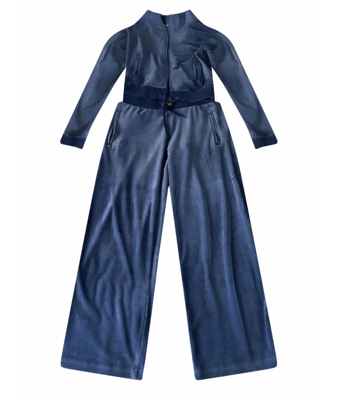 JUICY COUTURE Голубой велюровый костюм с брюками, фото 1