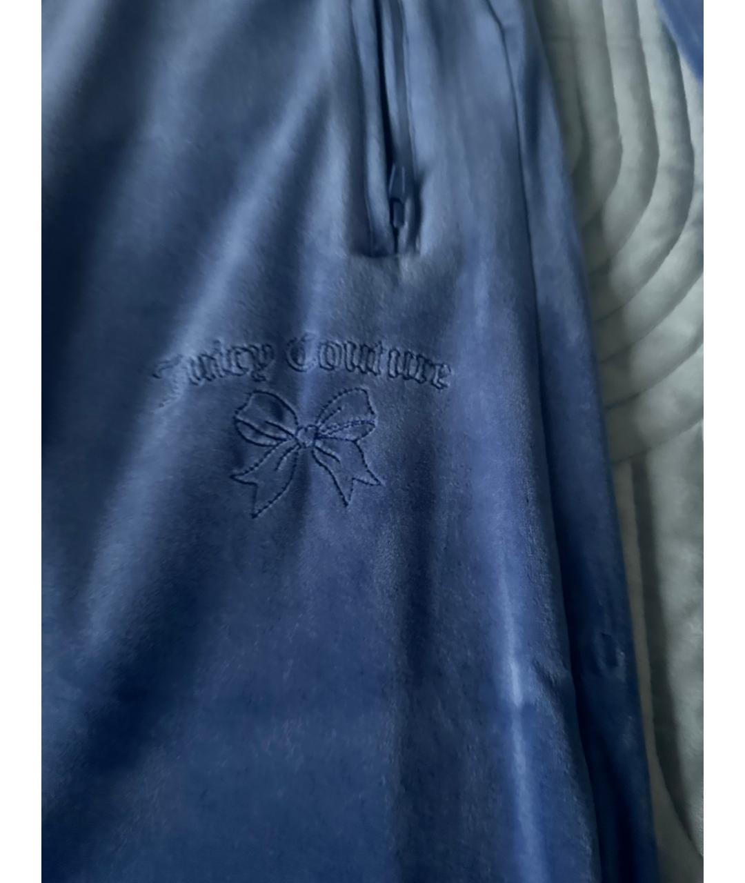 JUICY COUTURE Голубой велюровый костюм с брюками, фото 8