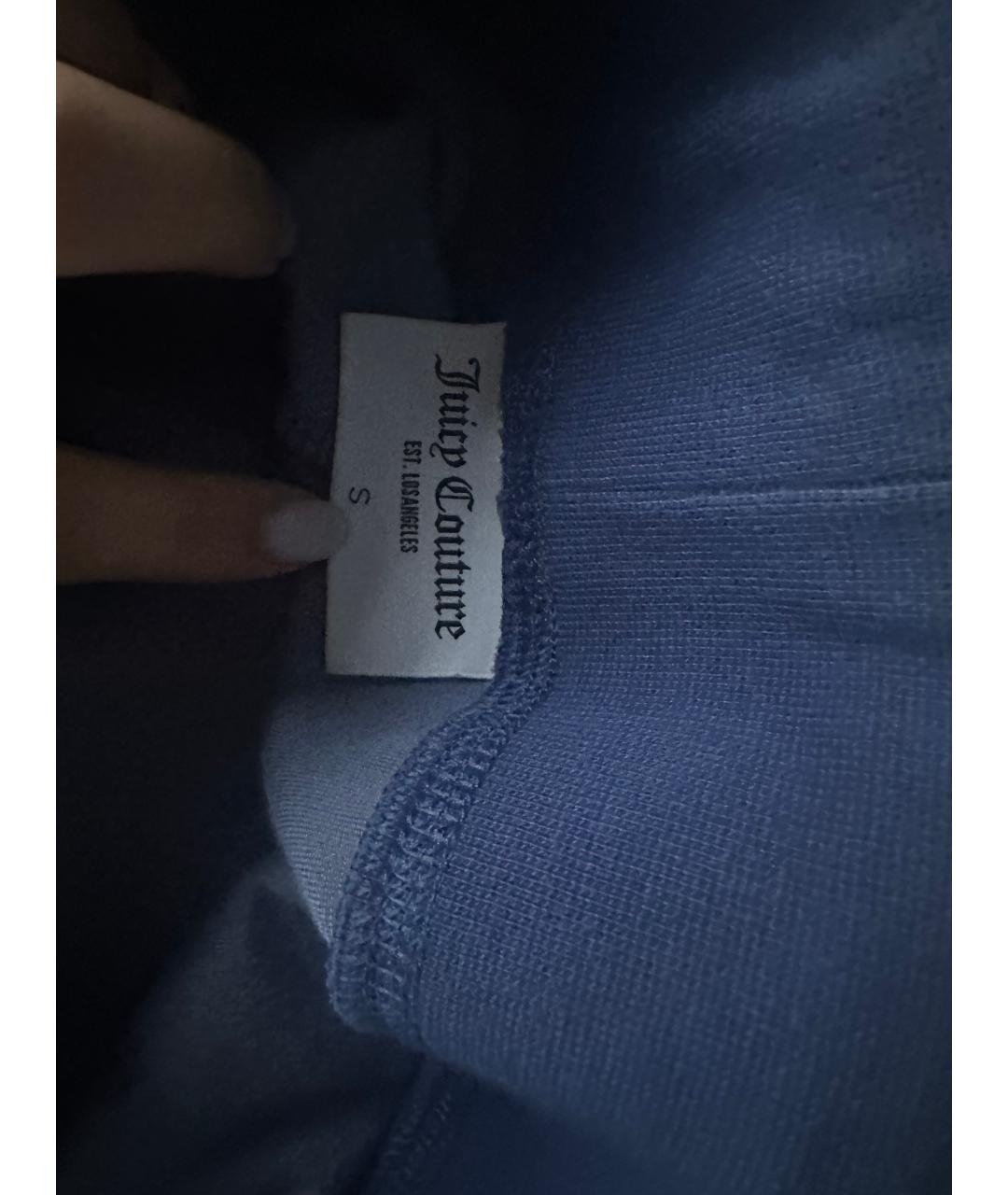 JUICY COUTURE Голубой велюровый костюм с брюками, фото 7