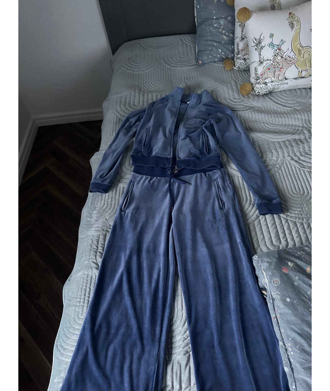 JUICY COUTURE Голубой велюровый костюм с брюками, фото 10