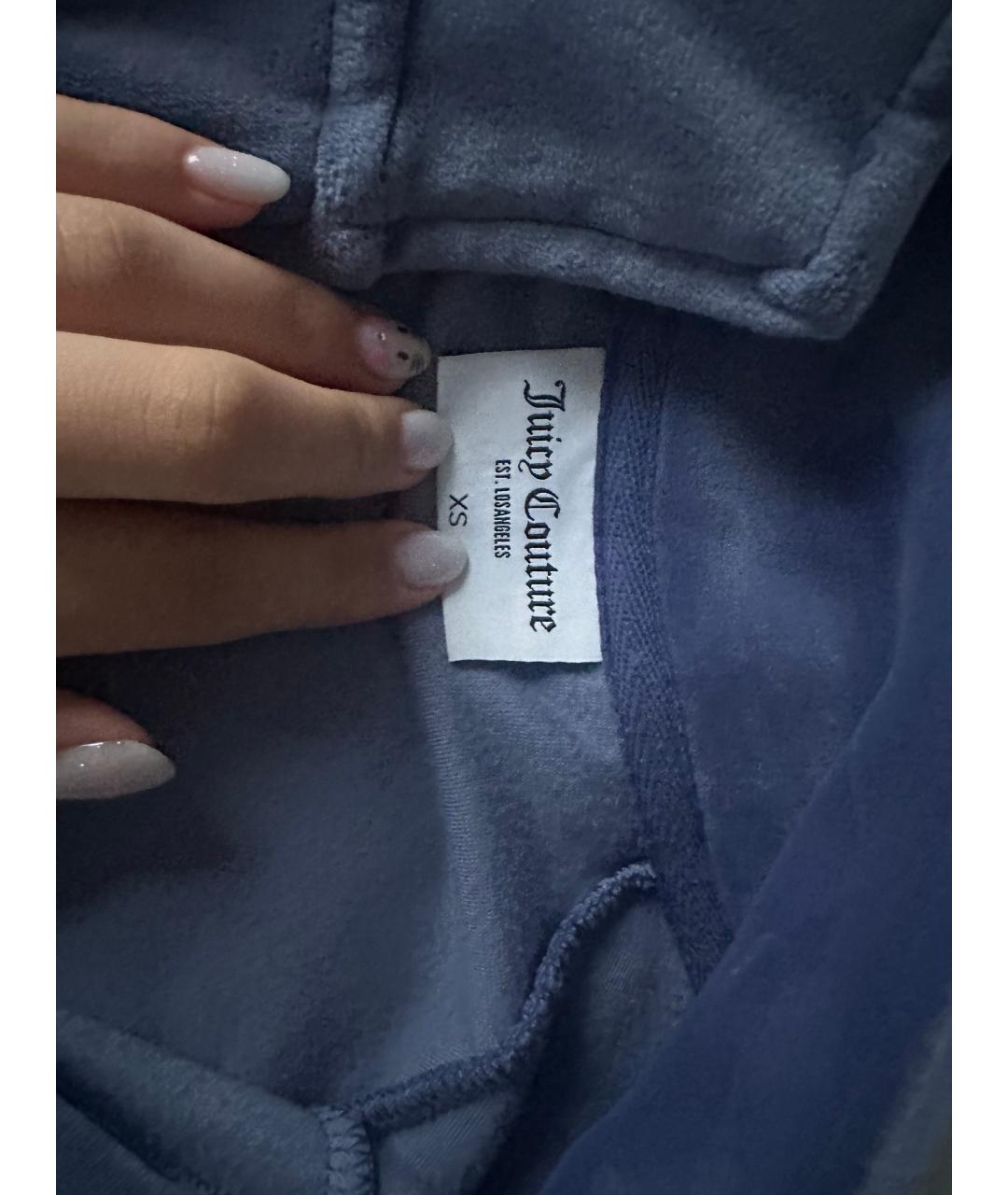 JUICY COUTURE Голубой велюровый костюм с брюками, фото 6