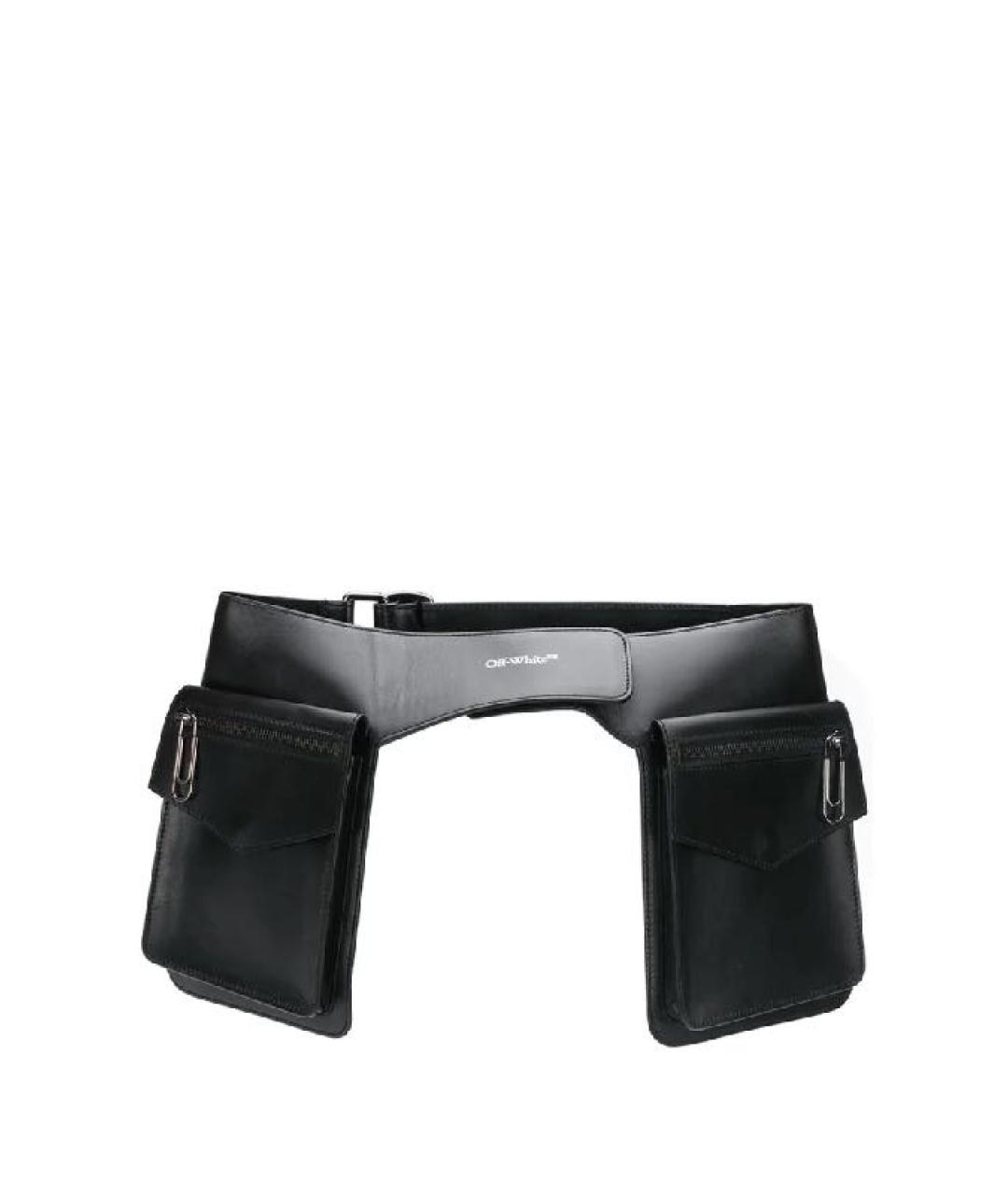 OFF-WHITE Черный кожаный ремень, фото 6