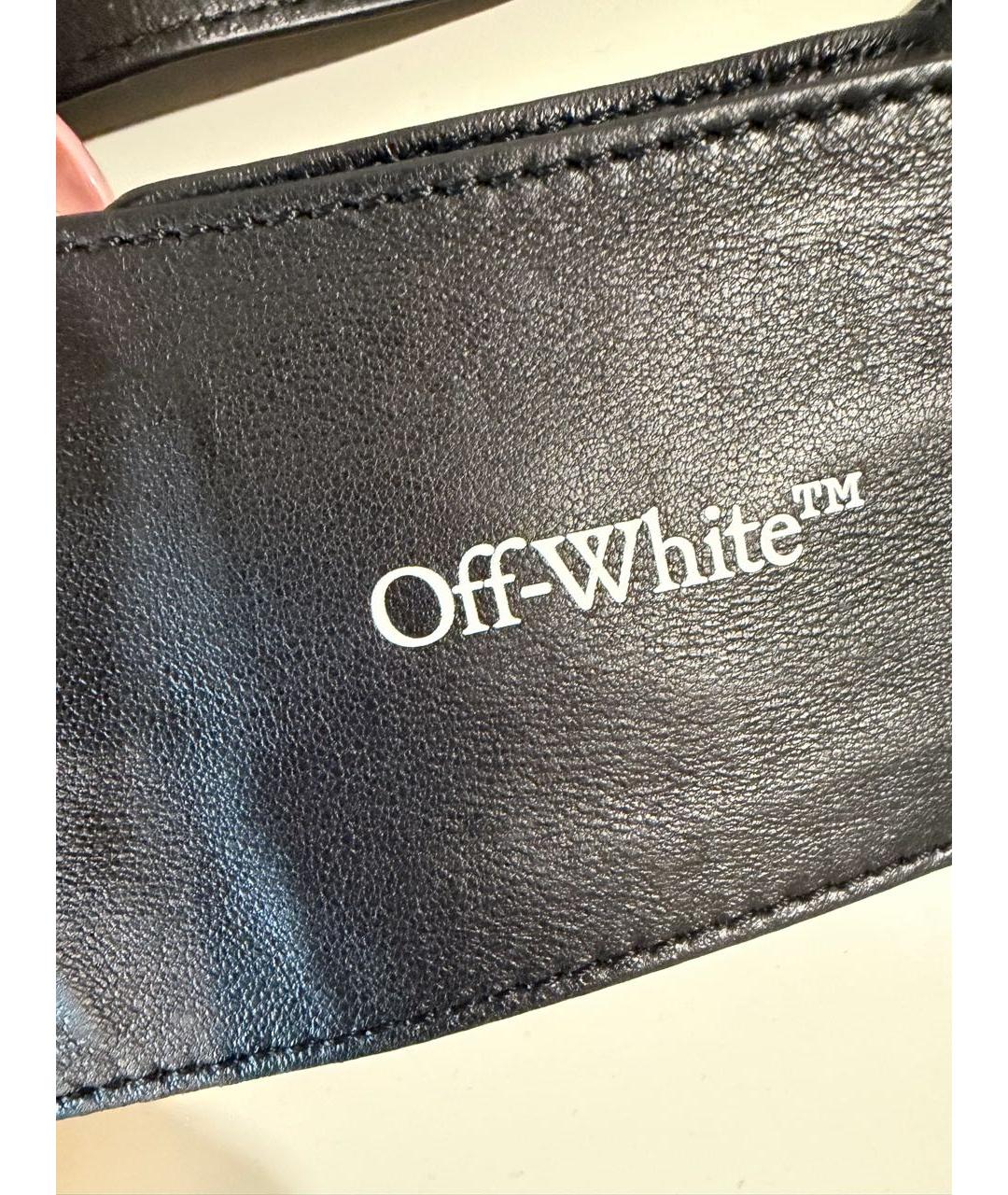 OFF-WHITE Черный кожаный ремень, фото 3