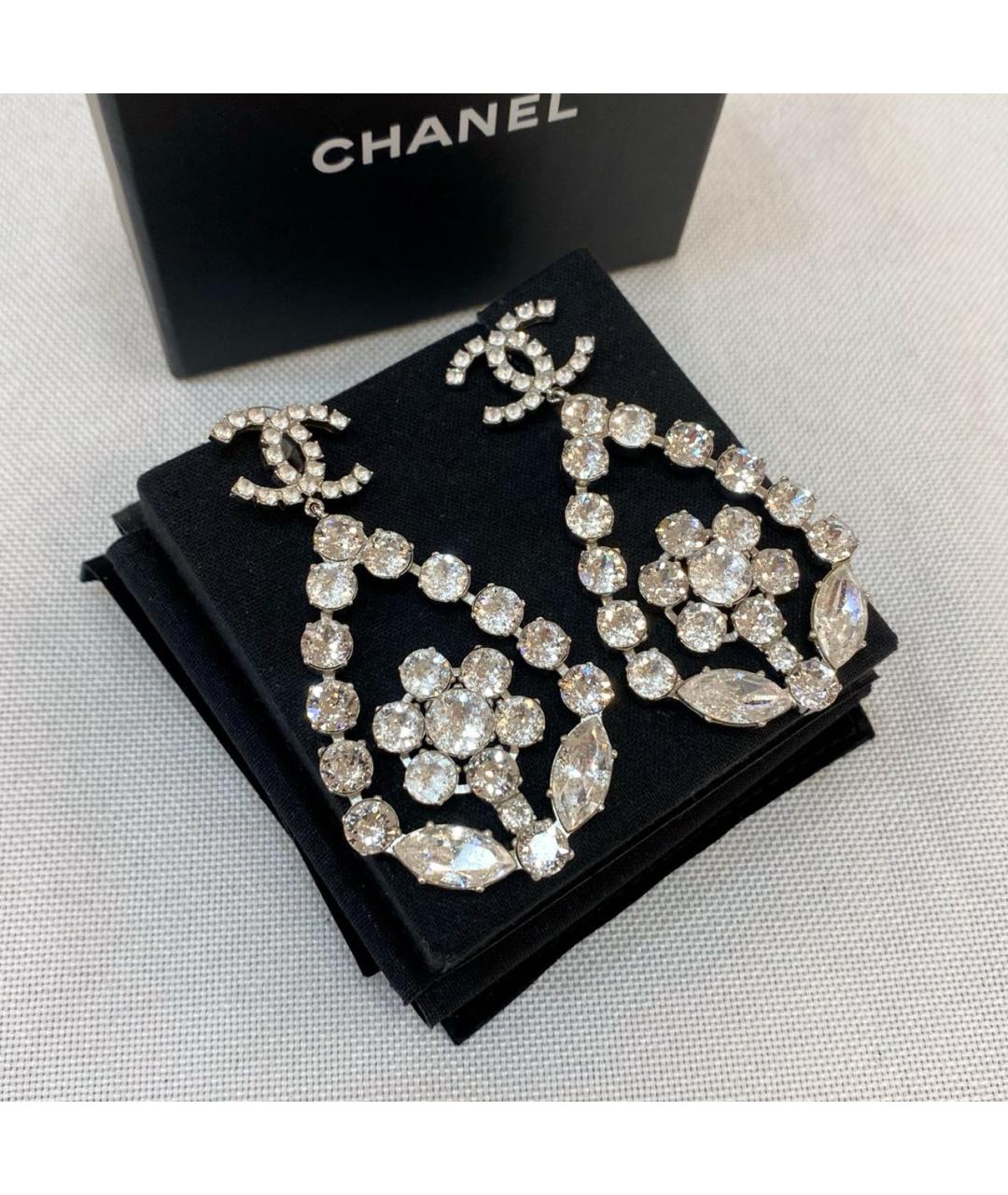 CHANEL Серебряные металлические серьги, фото 2