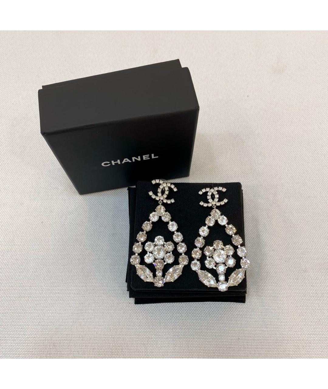 CHANEL Серебряные металлические серьги, фото 5