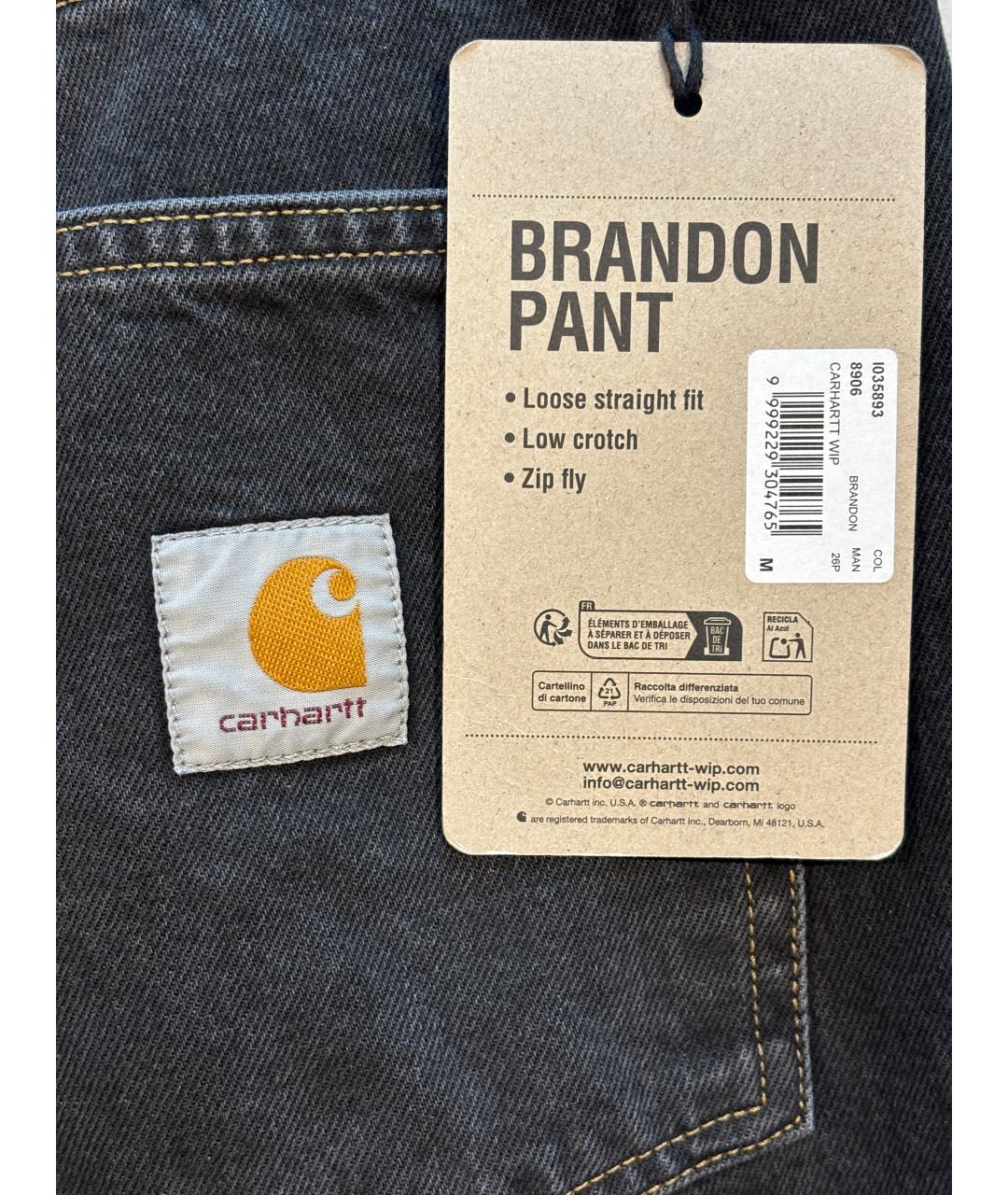CARHARTT WIP Черные хлопковые прямые джинсы, фото 7