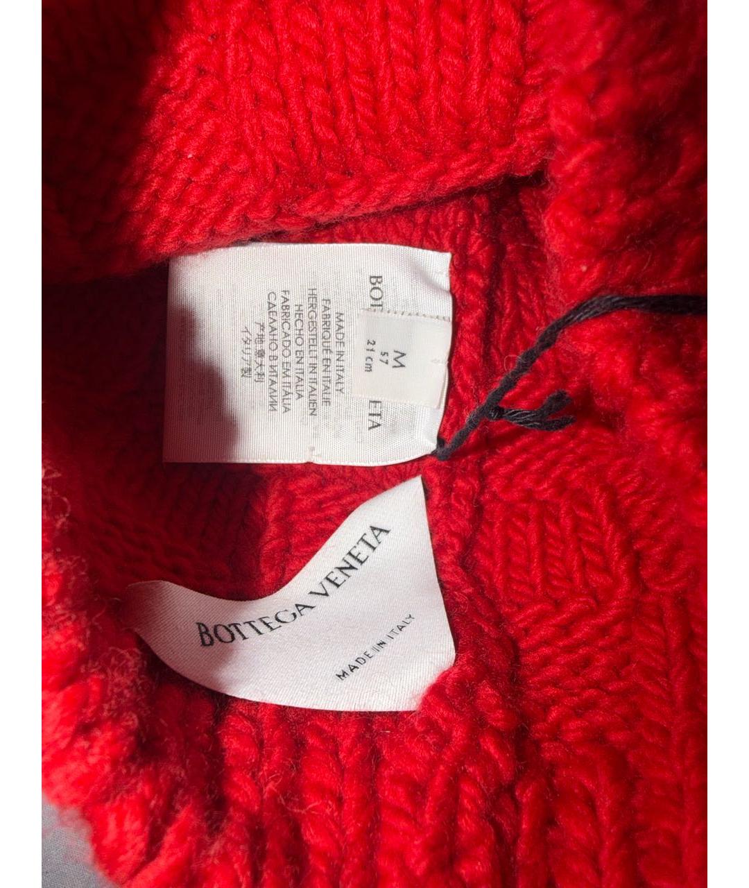 BOTTEGA VENETA Красная шерстяная шапка, фото 4