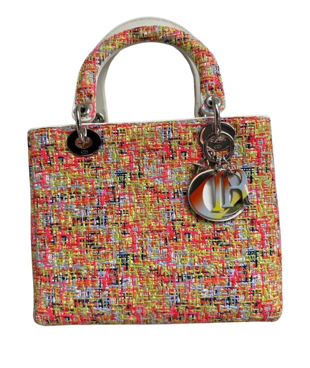 CHRISTIAN DIOR Мульти твидовая сумка с короткими ручками, фото 1