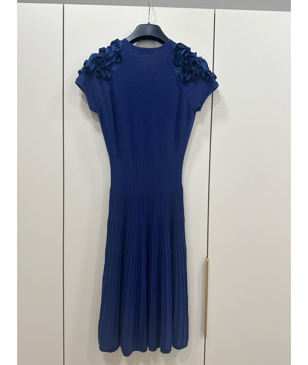 MAX MARA Темно-синее вискозное коктейльное платье, фото 2