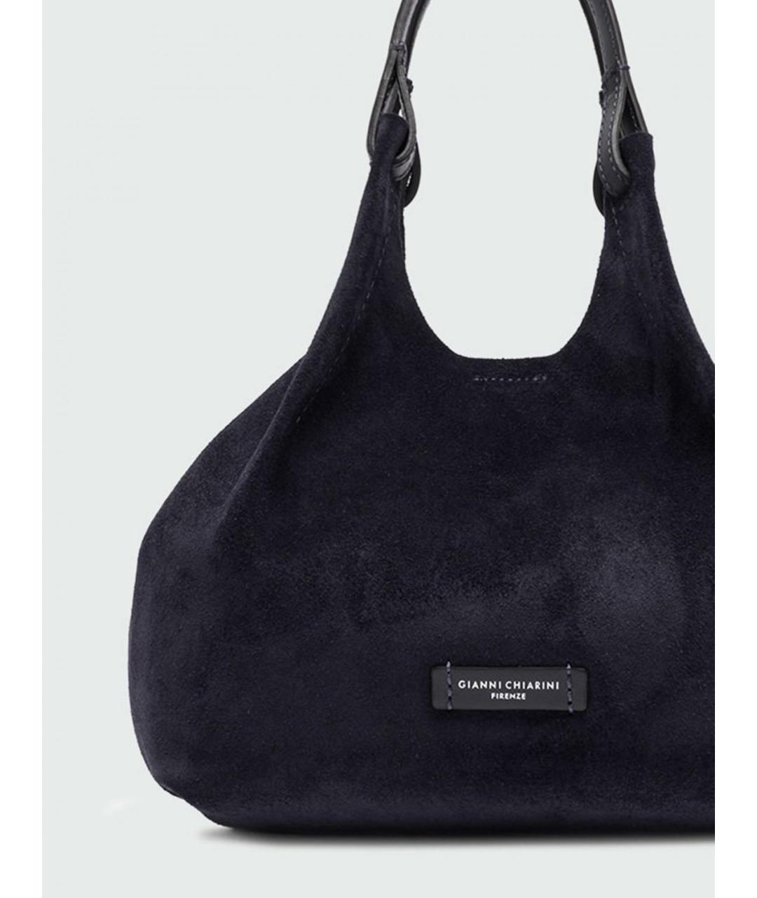 Gianni Chiarini Черная замшевая сумка с короткими ручками, фото 3