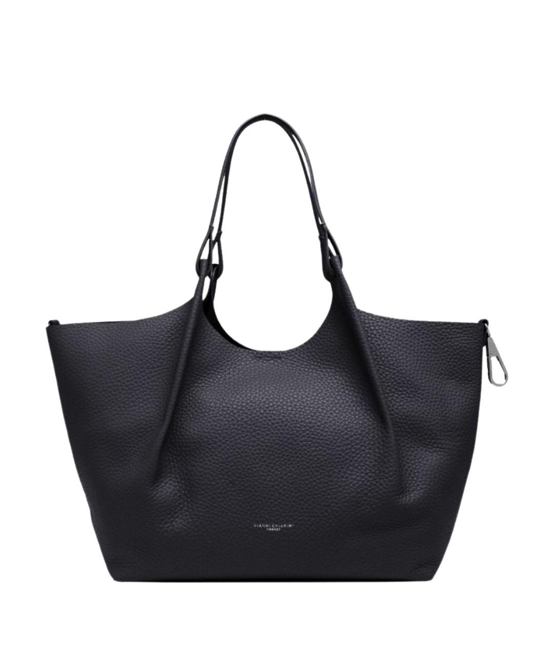 Gianni Chiarini Черная кожаная сумка с короткими ручками, фото 1