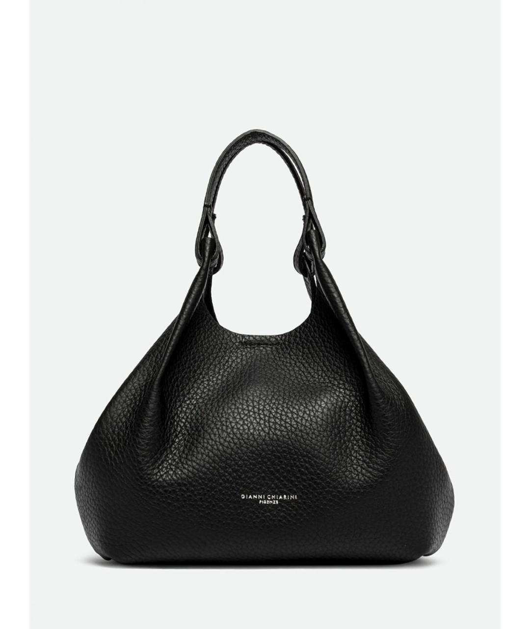 Gianni Chiarini Черная кожаная сумка с короткими ручками, фото 1