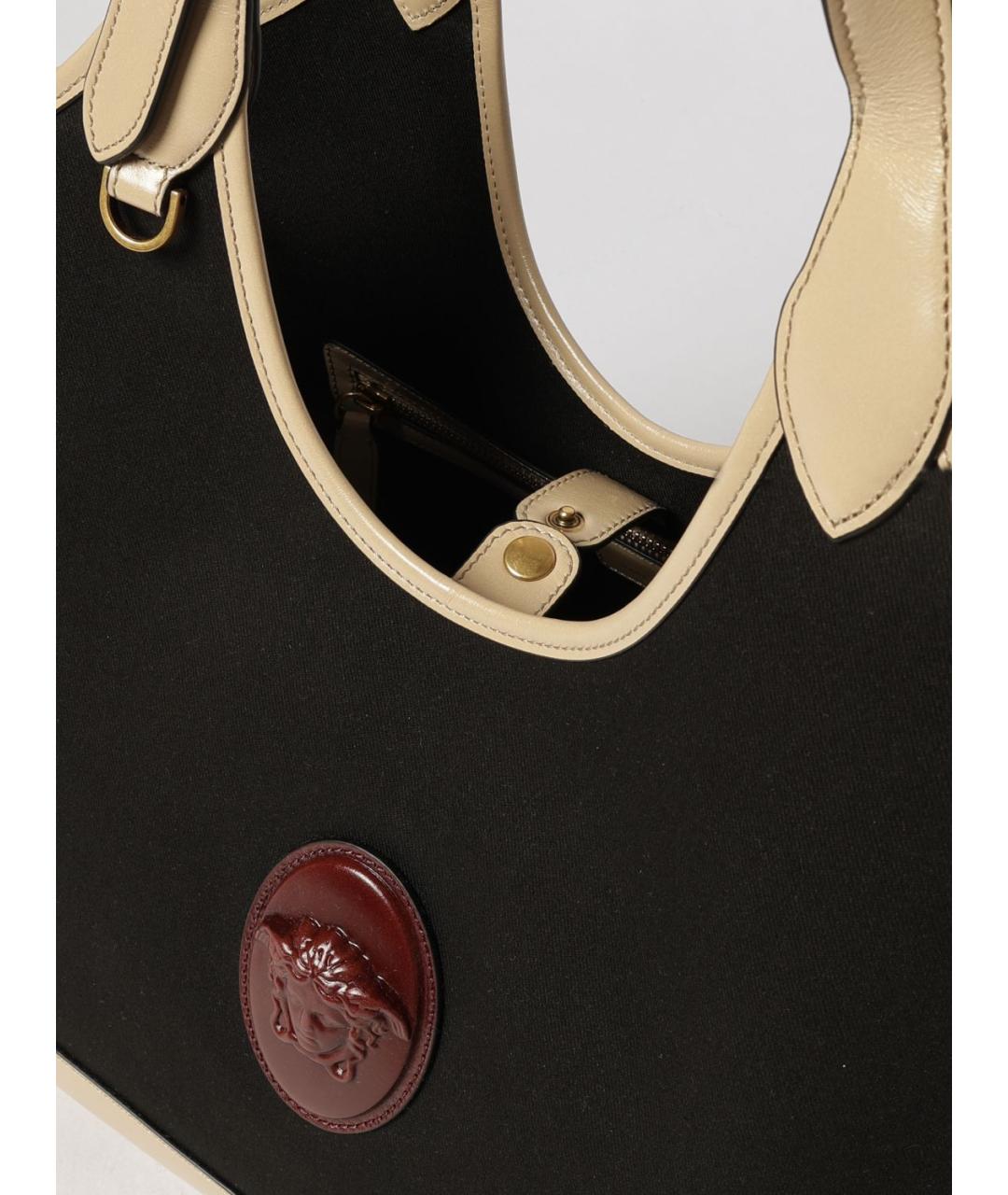 VERSACE Черная тканевая сумка тоут, фото 4