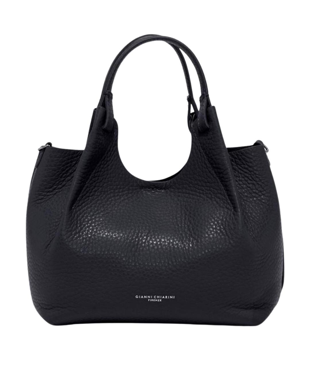 Gianni Chiarini Черная кожаная сумка с короткими ручками, фото 1