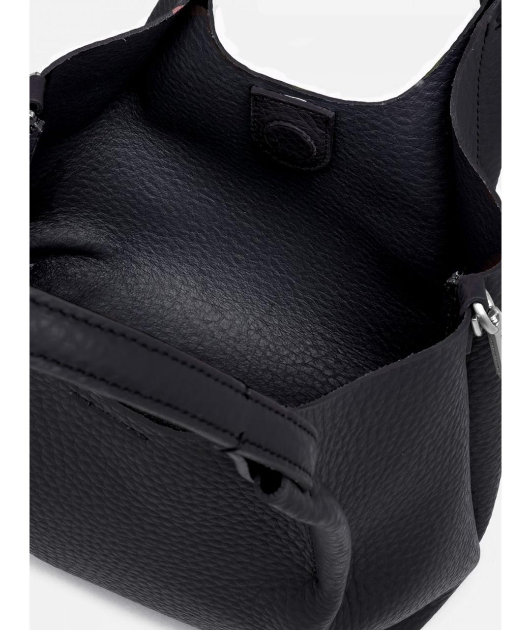 Gianni Chiarini Черная кожаная сумка с короткими ручками, фото 3
