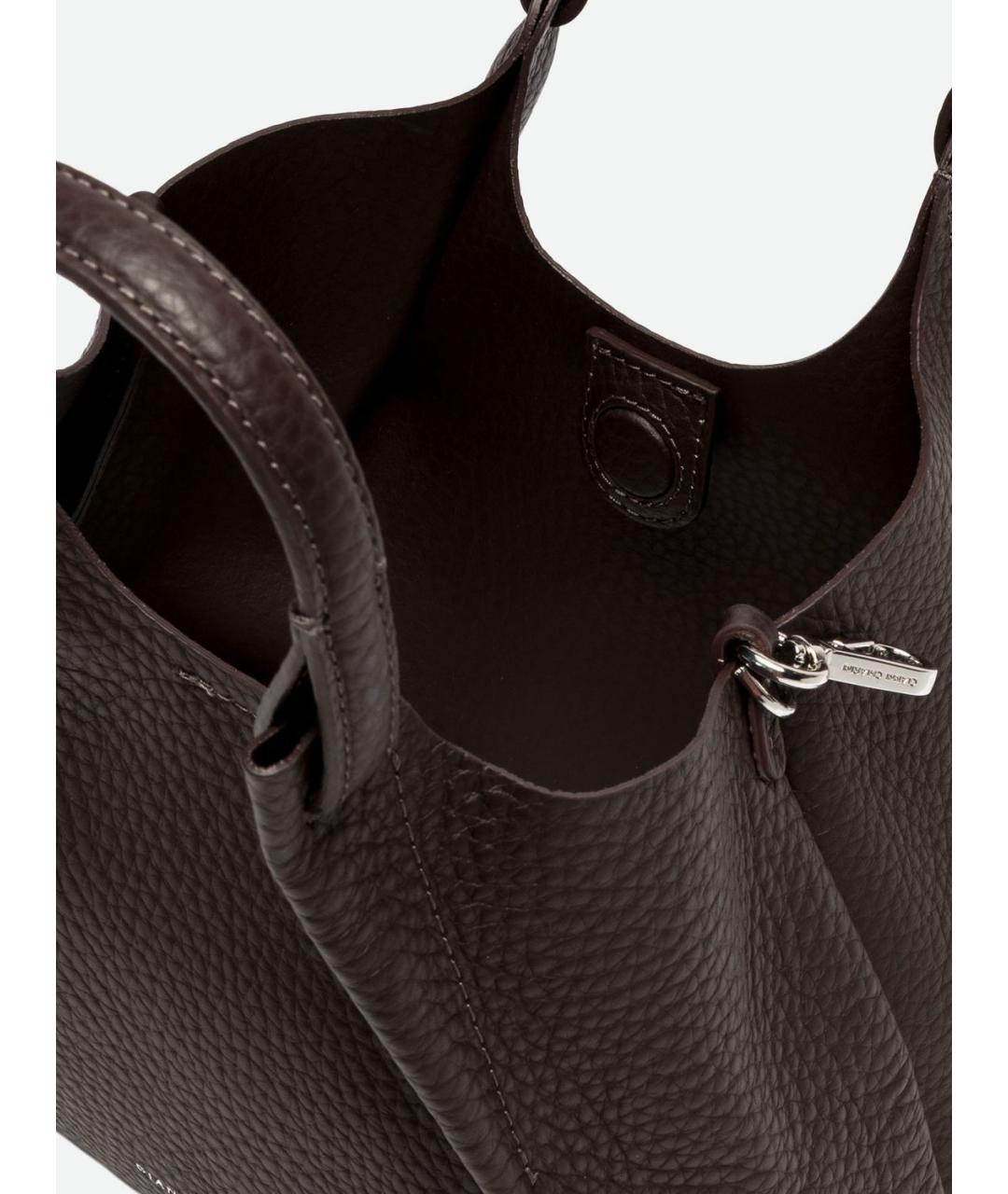 Gianni Chiarini Коричневая кожаная сумка с короткими ручками, фото 3