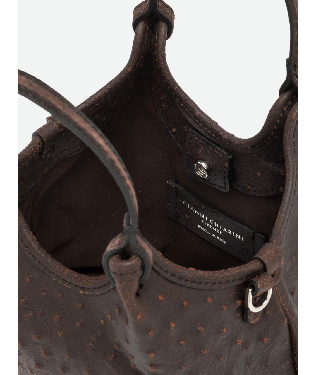 Gianni Chiarini Коричневая кожаная сумка с короткими ручками, фото 3