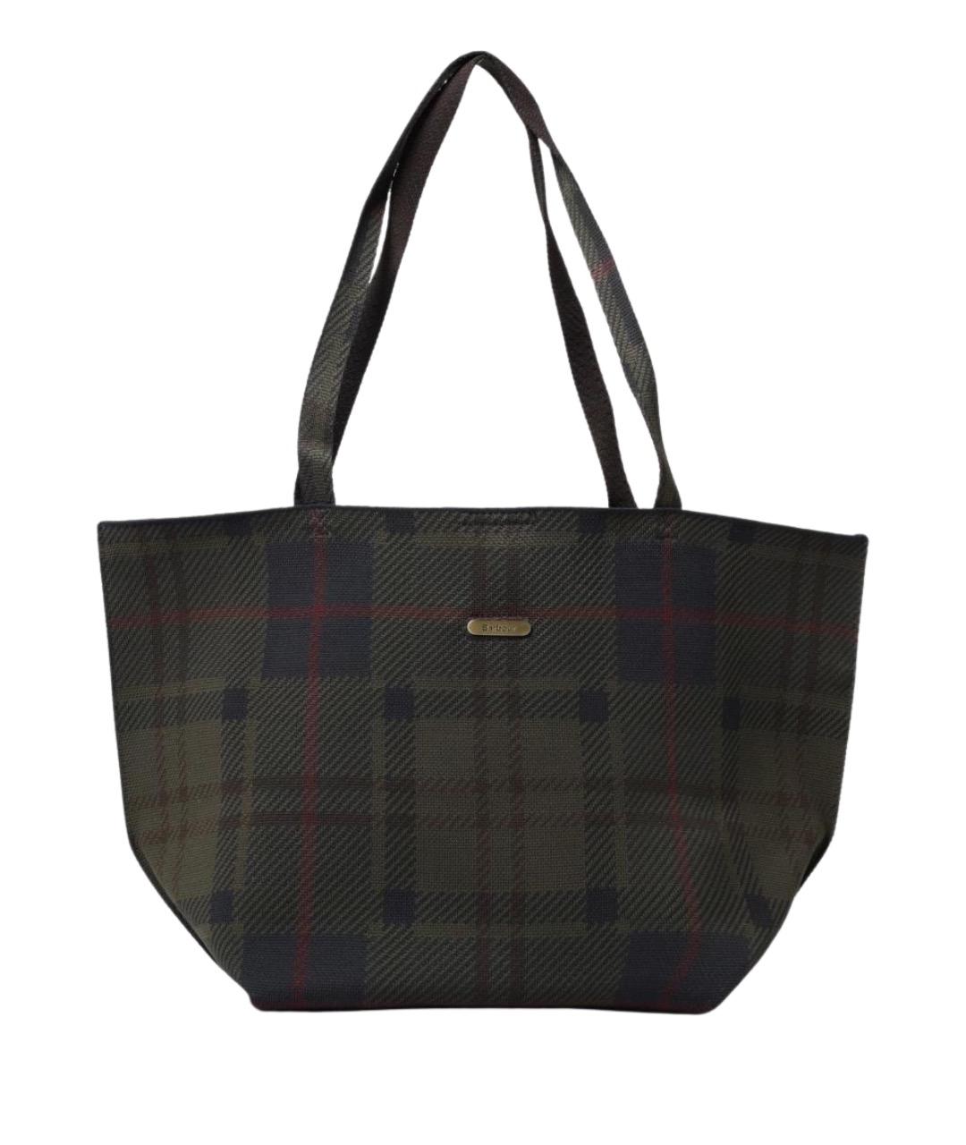 BARBOUR Зеленая синтетическая сумка с короткими ручками, фото 1