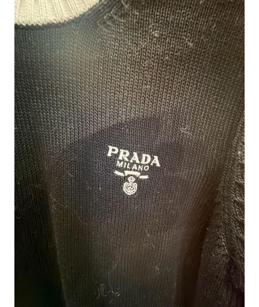 PRADA Черный хлопковый джемпер / свитер, фото 2