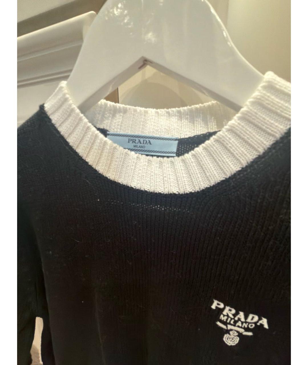 PRADA Черный хлопковый джемпер / свитер, фото 3